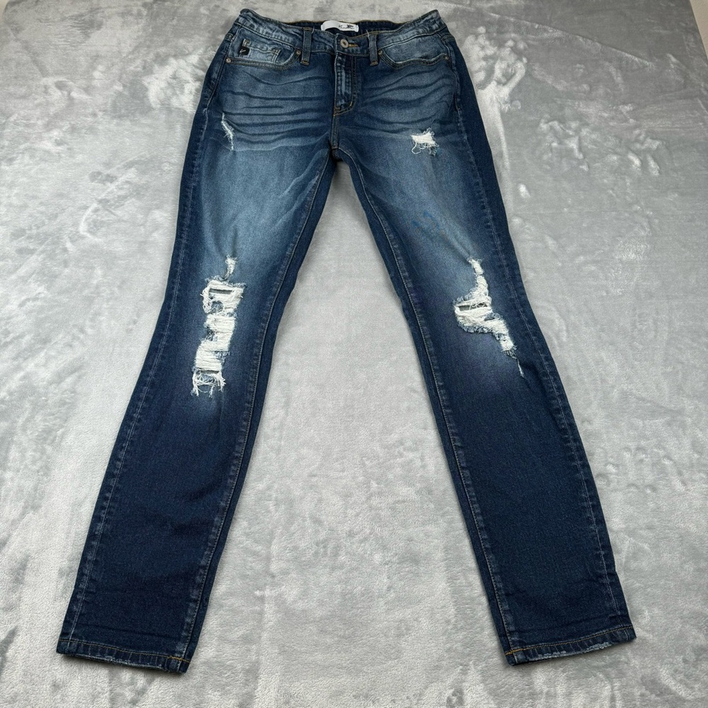 KanCan Jeans Women 26 Dark Blue Skinny Low Rise Denim Stretch Pants
